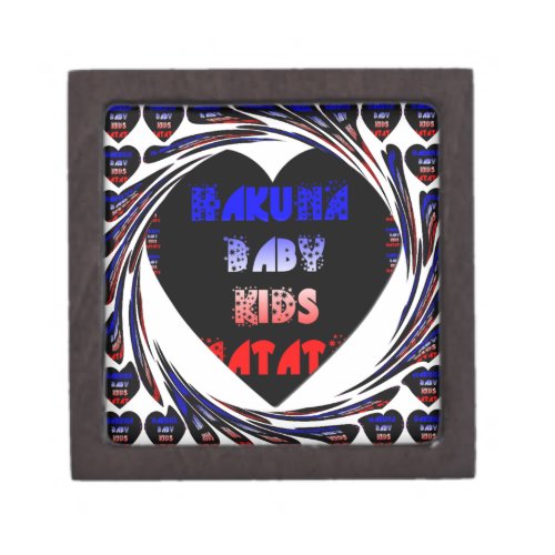 Blue Black Hakuna Matata Baby Kids Designpng Gift Box