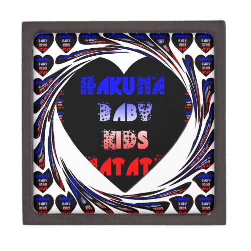 Blue Black Hakuna Matata Baby Kids Designpng Jewelry Box