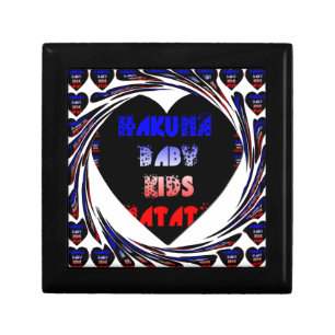 Blue Black Hakuna Matata Baby Kids Design.png Keepsake Box