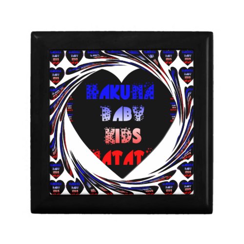 Blue Black Hakuna Matata Baby Kids Designpng Keepsake Box