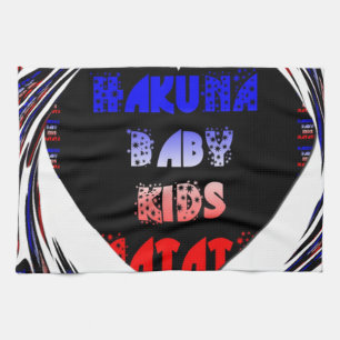 Blue Black Hakuna Matata Baby Kids Design.png Kitchen Towel