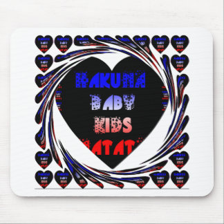 Blue Black Hakuna Matata Baby Kids Design.png Mouse Pad