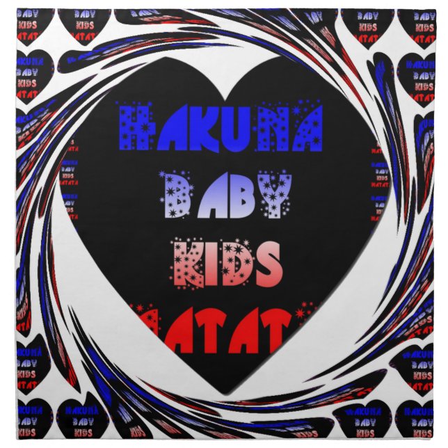Blue Black Hakuna Matata Baby Kids Design.png Napkin (Front)