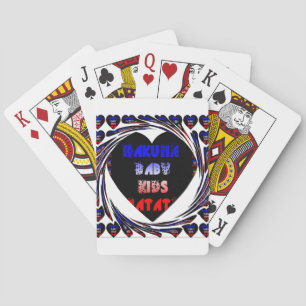 Blue Black Hakuna Matata Baby Kids Design.png Poker Cards