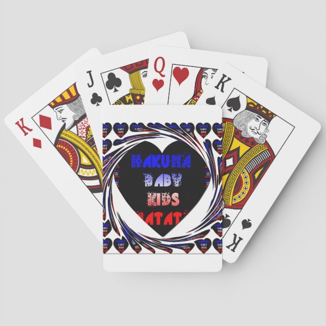 Blue Black Hakuna Matata Baby Kids Design.png Poker Cards (Back)