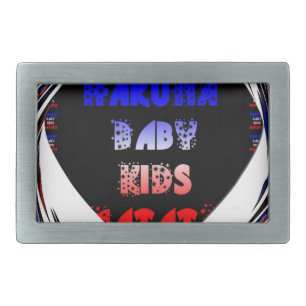 Blue Black Hakuna Matata Baby Kids Design.png Rectangular Belt Buckle