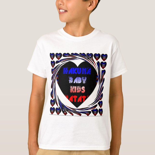 Blue Black Hakuna Matata Baby Kids Design.png T-Shirt (Front)