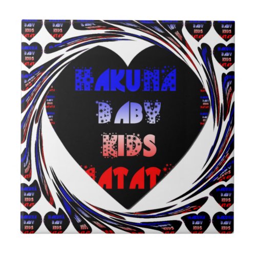 Blue Black Hakuna Matata Baby Kids Designpng Tile