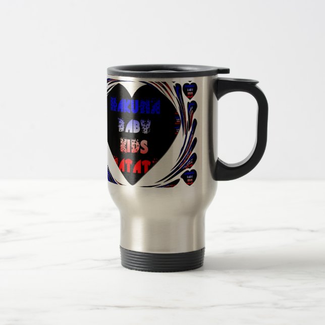 Blue Black Hakuna Matata Baby Kids Design.png Travel Mug (Right)
