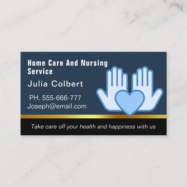 Blue Black Home Health Aide Business Card (Front)