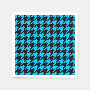 Blue Black Houndstooth Check Napkins
