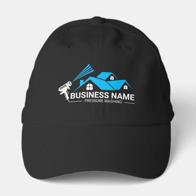 Blue Black House Pressure Washing Service Performance Cap (Front)