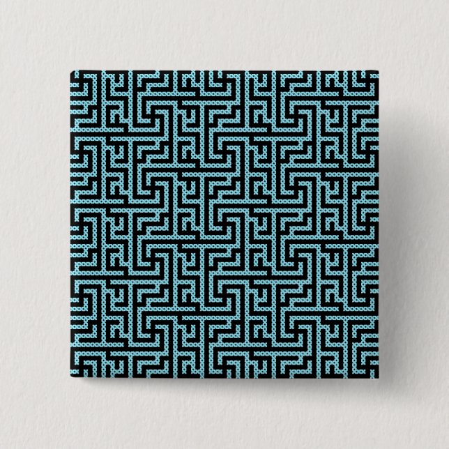 Blue & Black Labyrinth Button (Front)