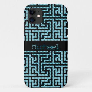 Blue & Black Labyrinth iPhone 11 Case