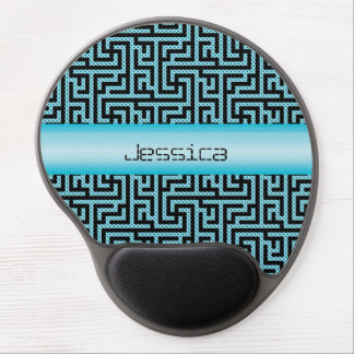 Blue & Black Labyrinth Gel Mouse Pad