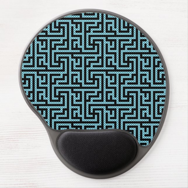 Blue & Black Labyrinth Gel Mouse Pad (Front)