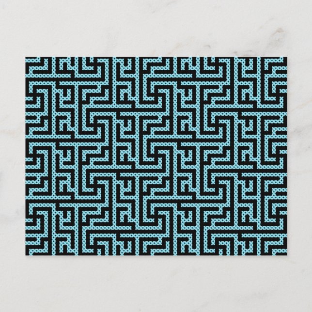 Blue & Black Labyrinth Postcard (Front)