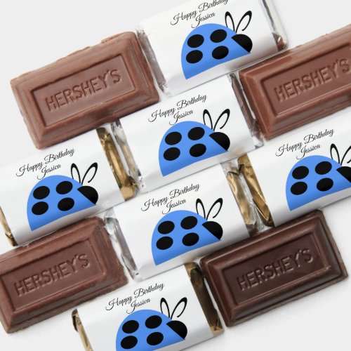 Blue Black Ladybug Name Birthday  Hersheys Miniatures