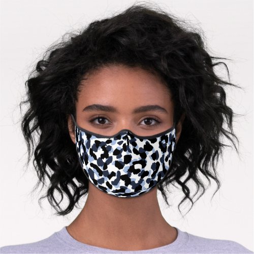 Blue Black Leopard Premium Face Mask