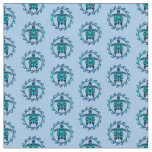 Blue Black Maori Sun Symbol Tribal Turtles Fabric