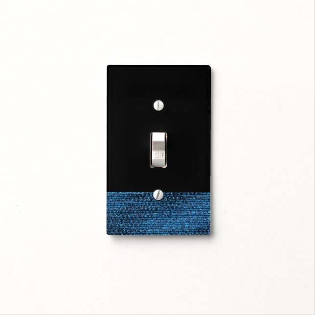 Blue & Black Modern Glam Sequins Elegant Chic Light Switch Cover (In Situ)