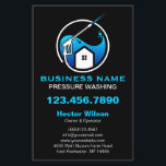 Blue Black Modern Pressure Washing Cleaning Flyer<br><div class="desc">Make a lasting impression with our Pressure Washing Business Cards! Featuring a modern design with a captivating water drop and pressure washer logo, these cards are perfect for showcasing your cleaning services. The sleek black and vibrant blue color scheme conveys professionalism and cleanliness, while the customizable fields allow you to...</div>