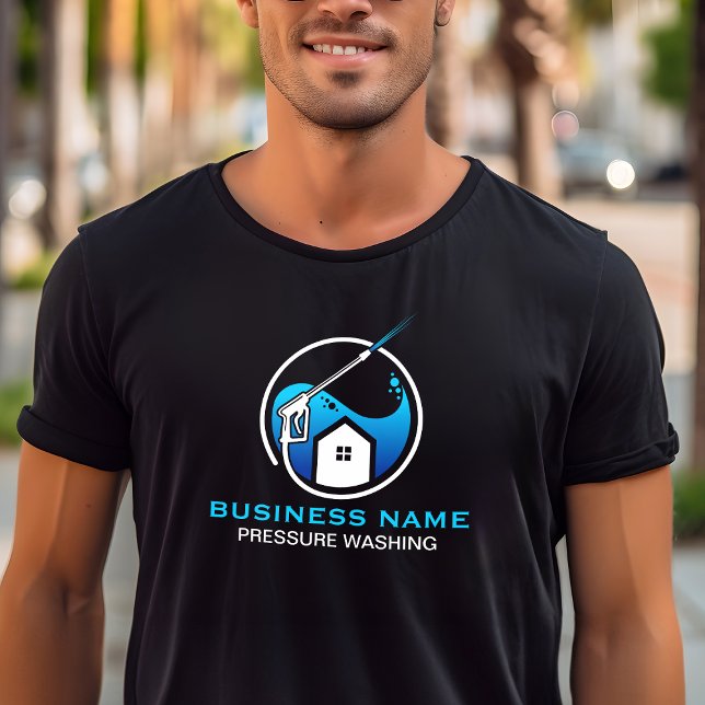 Blue Black Modern Pressure Washing Cleaning T-Shirt (Creator Uploaded)