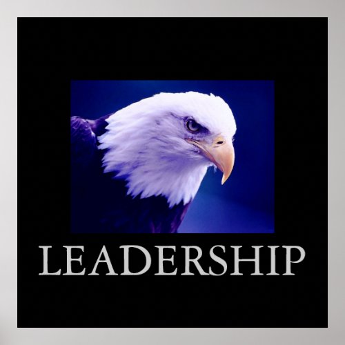 Blue Black Motivational Leadership Eagle Poster
