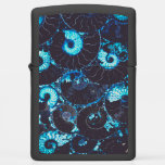 Blue black Nautilus shell pattern, scared geometry Zippo Lighter