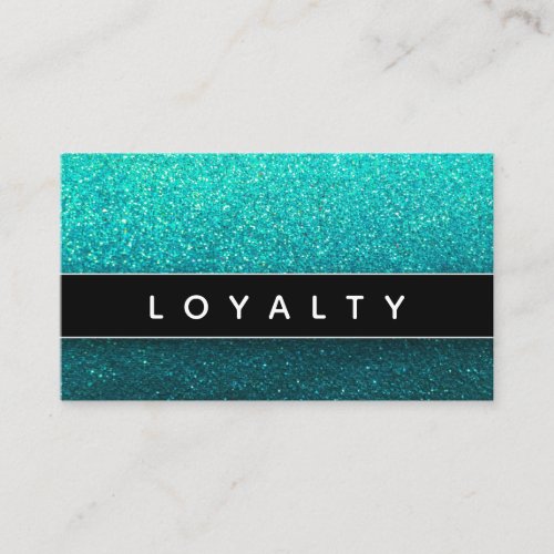 Blue Black Ombre Glitter MUA Nail Salon Hair Style Appointment Card