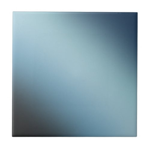 Blue Black Ombre Gradient Blur Abstract Design Ceramic Tile