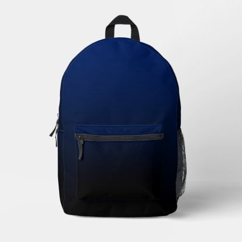 Blue Black Ombre Gradient Printed Backpack