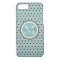 Blue Black Polka Dots Background Monogram