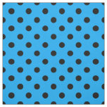 Blue Black Polka Dots Textile Fabric