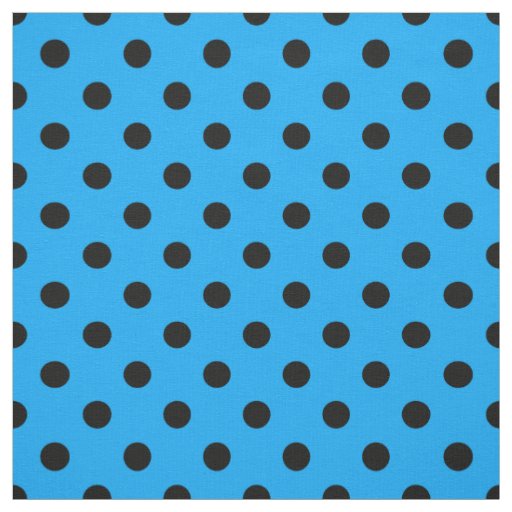 Blue Black Polka Dots Textile Fabric