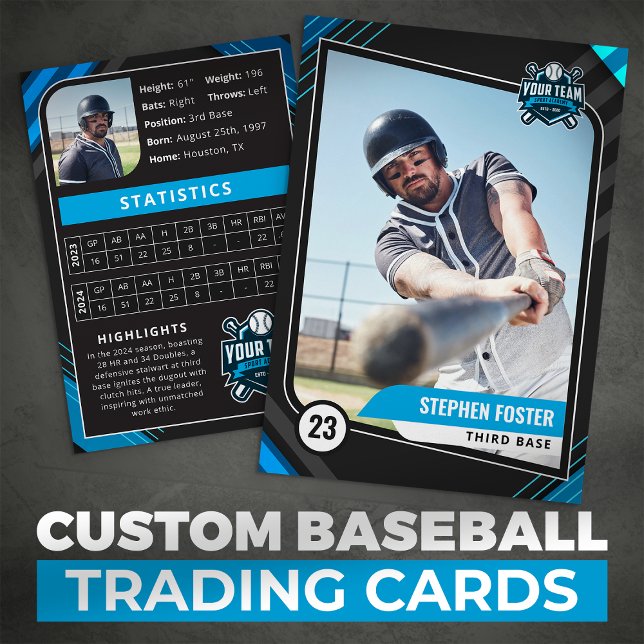 Blue & Black Pro Baseball Trading Card (Creator Uploaded)