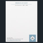 Blue & Black Professional Add Your Logo Letterhead<br><div class="desc">Professional and practical letterhead for your business to which you can add your own logo in the bottom right corner on a blue field. Add your contact info and website along with the name of the business and year established.</div>