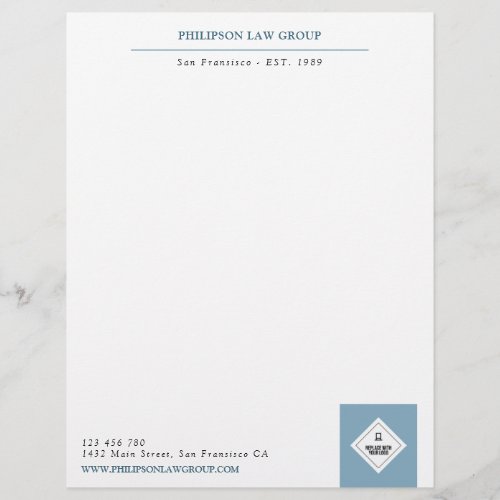 Blue  Black Professional Add Your Logo Letterhead