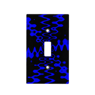 Blue & Black Psychedelic Light Switch Cover