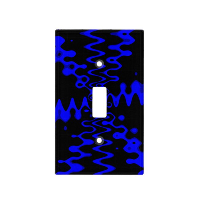 Blue & Black Psychedelic Light Switch Cover (Front)