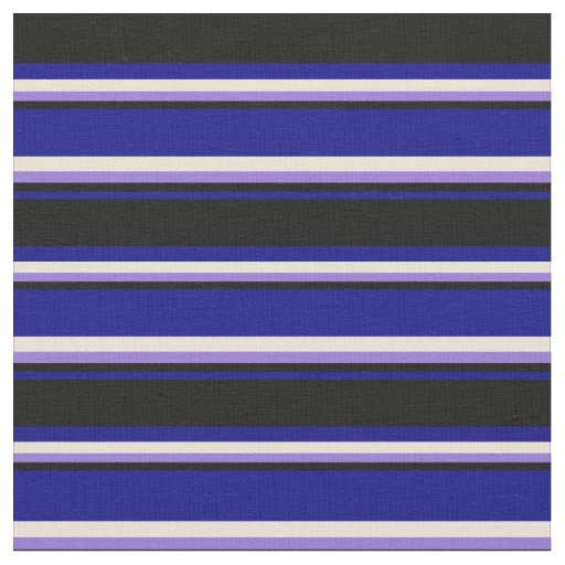 Blue, Black, Purple, and Bisque Stripes Pattern Fabric