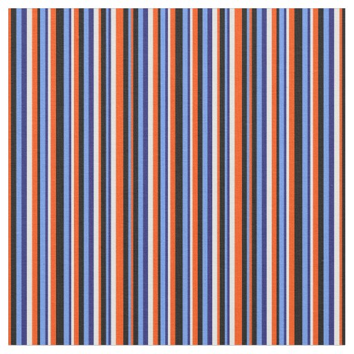 Blue, Black, Red, Light Cyan Stripes Pattern Fabric