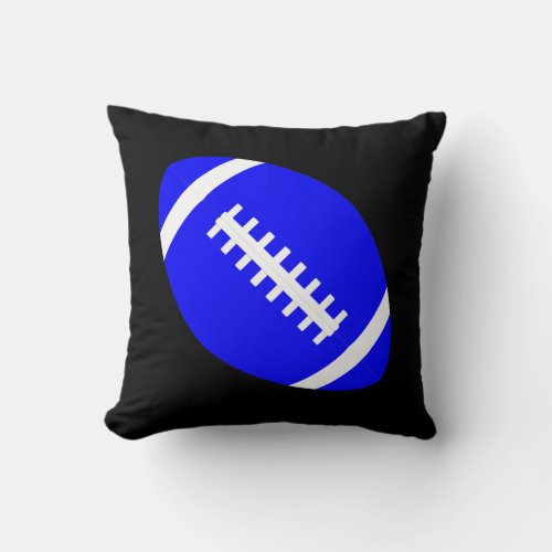 Blue  Black Reversible Football Player Room Dcor Throw Pillow