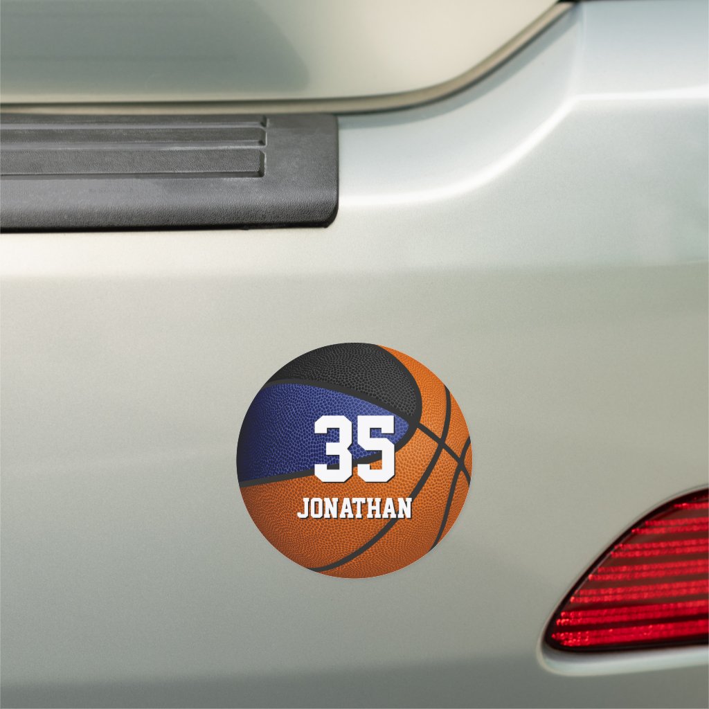 blue black school colors basketball team gifts locker or car magnet