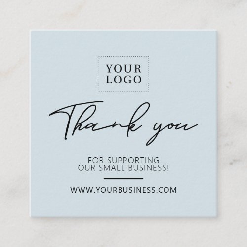 Blue  Black Simple Business Thank you Insert Card