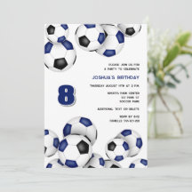 blue black soccer balls kids birthday party