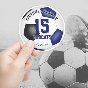 blue black soccer team colors boys girls sticker