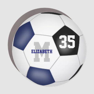 blue black soccer team colors sports locker or car magnet