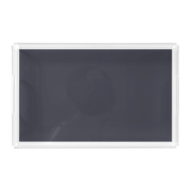 Blue Black Solid Color Print, Polar Night Acrylic Tray (Front)