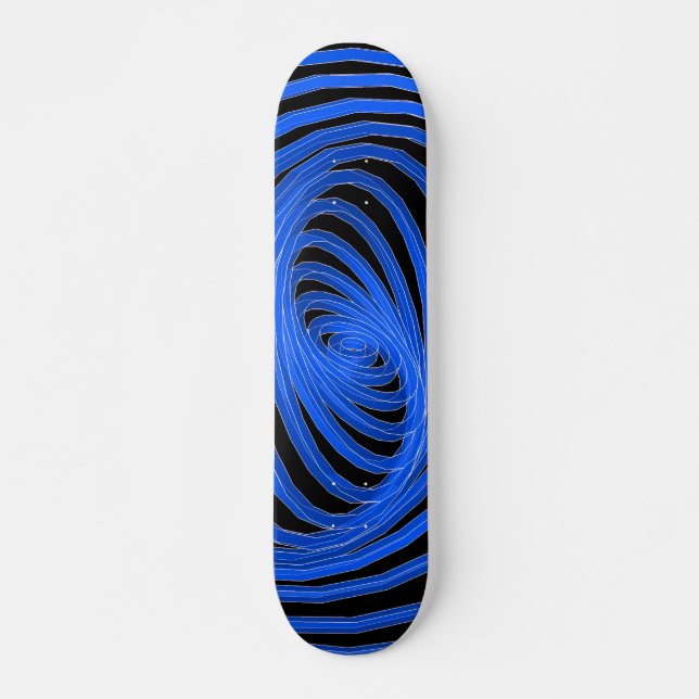 Blue & Black Spiral Graphics: Skateboard Deck (Front)